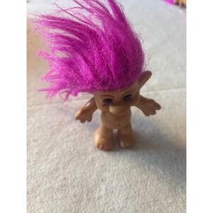 Vintage Forest Troll Doll Purple Hair 3 Inch Vinyl Figure 90s Collectible